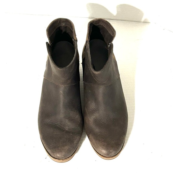 Emu Carlise Wedge Heel Ankle Booties Boots Brown Nubuck Leather Size 8.5 - Picture 5 of 13